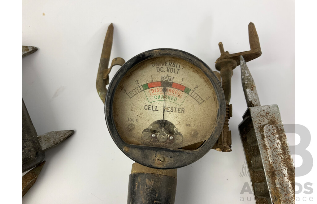 Vintage Battery Cell Testers/Volt Meters Including Wilsonia, Shadow Instruments, Boss, Davenset