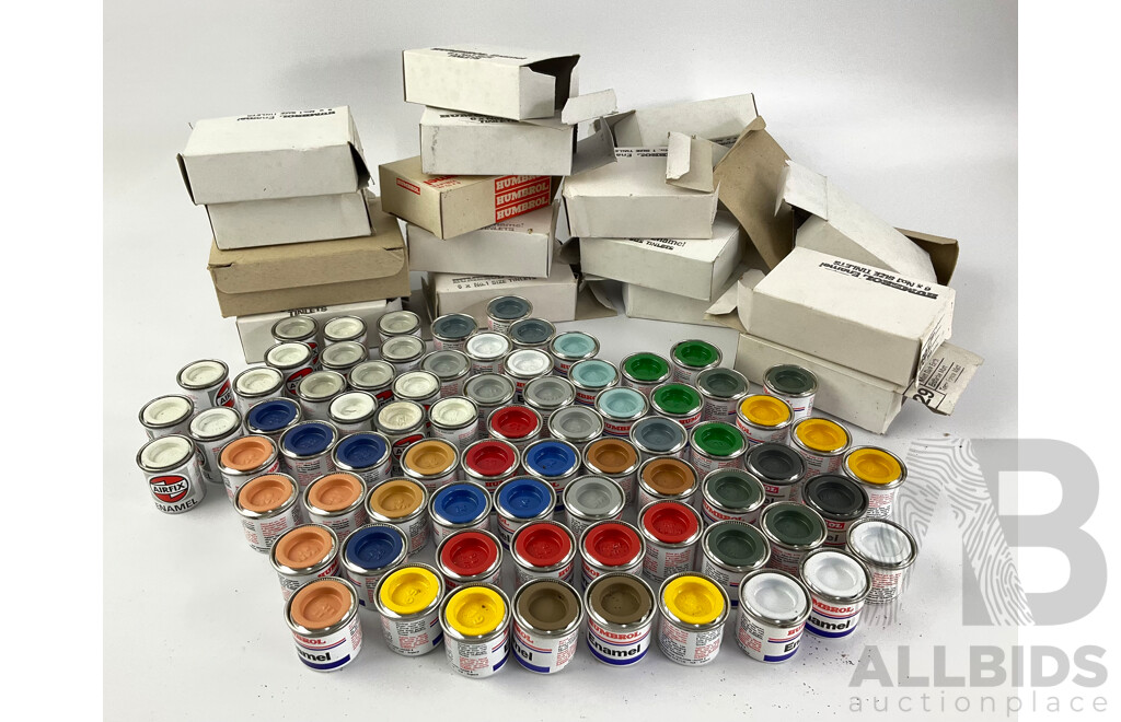 Collection of Vintage Humbrol and Airfix Enamel Paint Tins