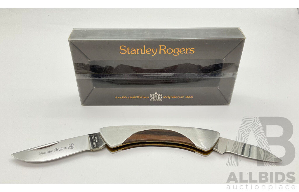 Vintage Stanley Rogers Stainless Molybdenum Pocket Knife with Original Box