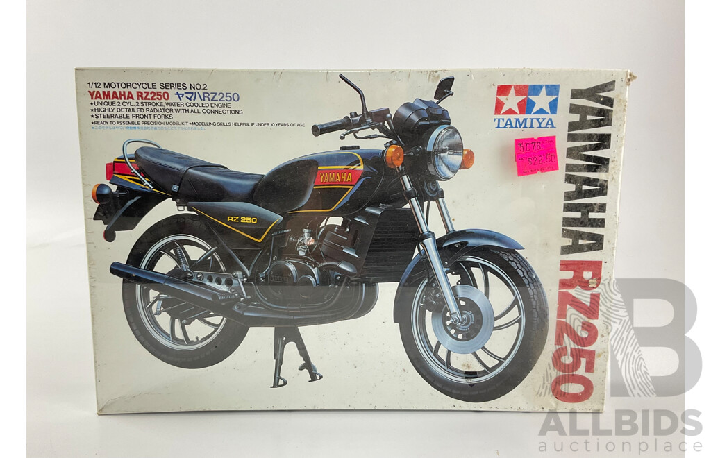 Vintage Tamiya 1982 Yamaha RZ 250 Model in Sealed Box - 1:12 Scale