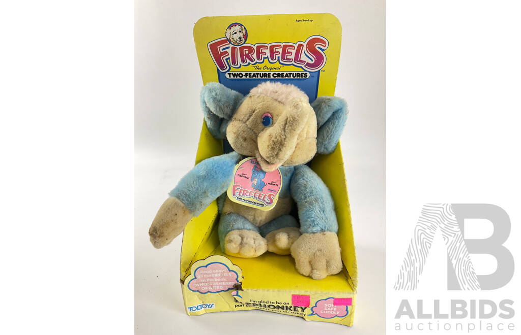 Vintage Fisher Price Rowlf Hand Puppet and Toltoys Firffels Elephonkey, Both in Original Packaging