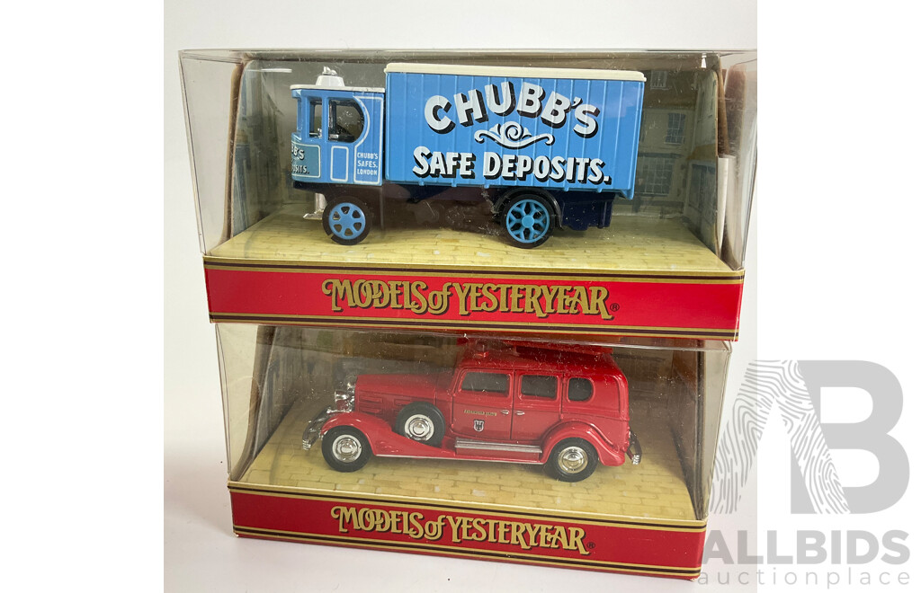 Five Vintage Matchbox Models of Yesteryear Vehicles Including Ford, Leyland and Cadillac