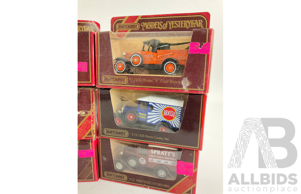 Nine Vintage Matchbox Models of Yesteryear Vehicles Including GMC, Ford, Talbot and Mercedes-Benz