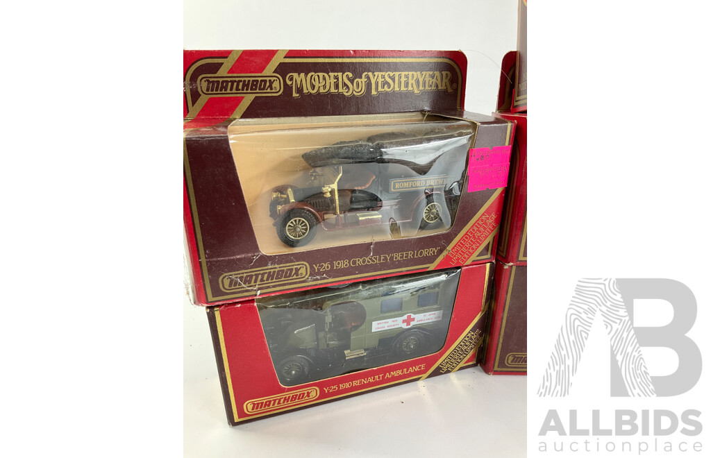 Eight Vintage Matchbox Models of Yesteryear Vehicles Including Crossley, Ford and Foden