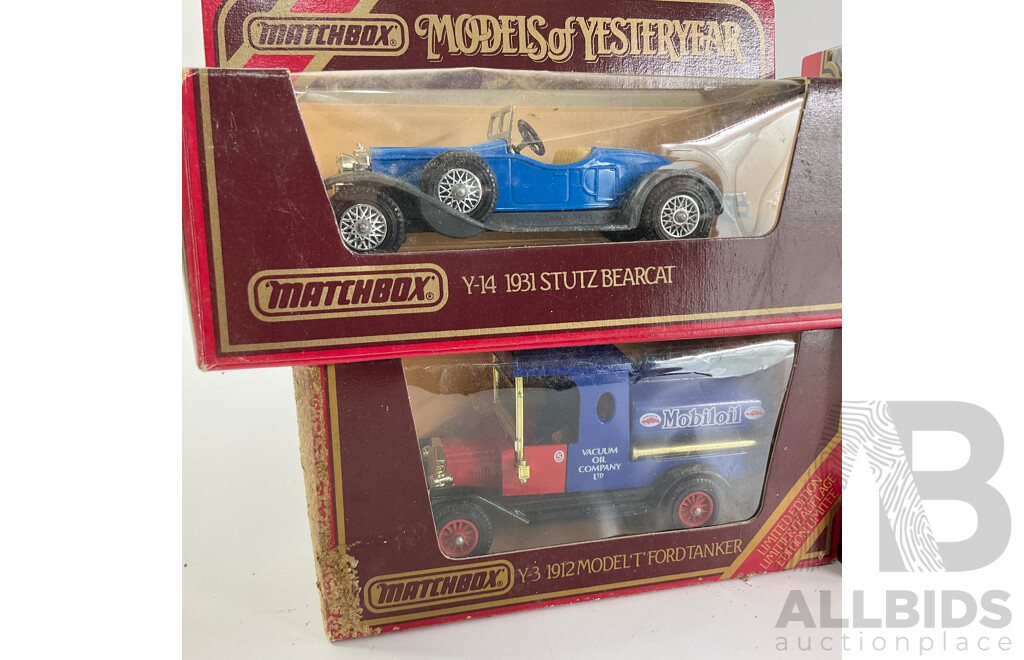 Collection of Vintage Matchbox Models of Yesteryear and Guisval Vehicles Including Ford, Stutz, Rolls Royce and Bugatti