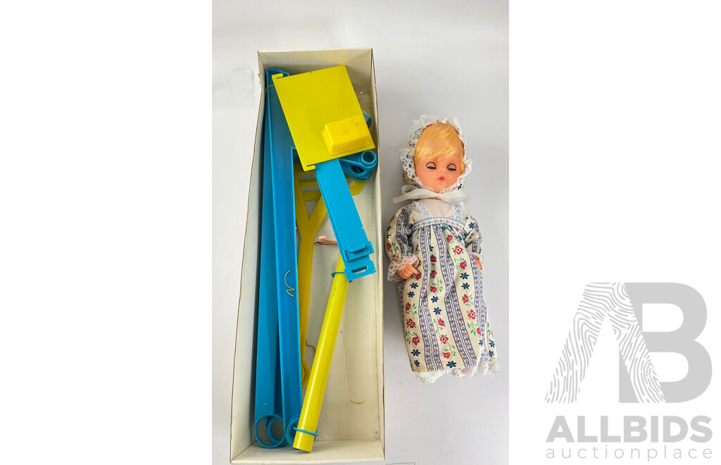 Vintage Baby on Swing and Gabar Marcellino Weeping Baby in Original Boxes