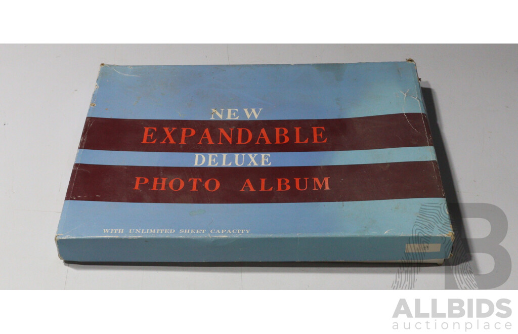 Vintage Leather Bound Photo Album in Original Box
