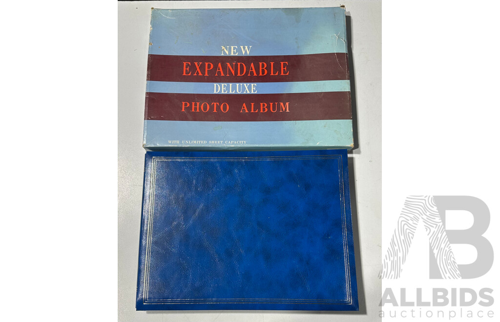 Vintage Leather Bound Photo Album in Original Box