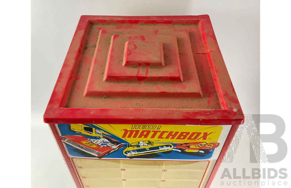 Rare 1970's Lesney Matchbox Shop Display Case on Rotating Base