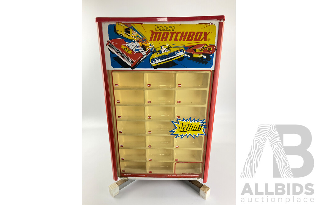 Rare 1970's Lesney Matchbox Shop Display Case on Rotating Base