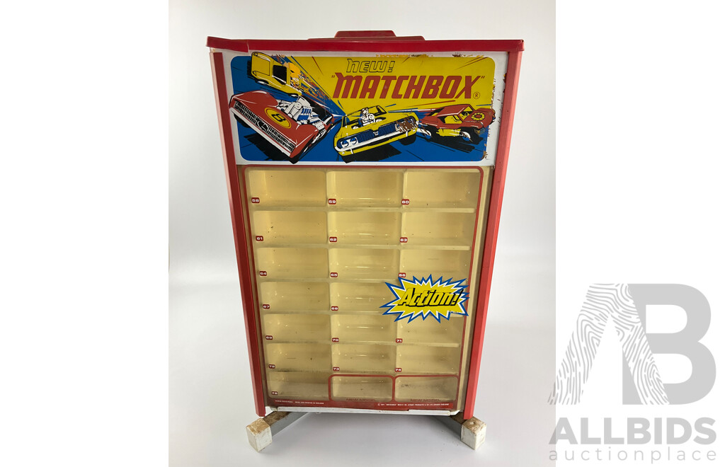 Rare 1970's Lesney Matchbox Shop Display Case on Rotating Base