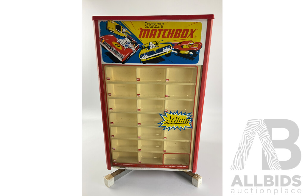 Rare 1970's Lesney Matchbox Shop Display Case on Rotating Base