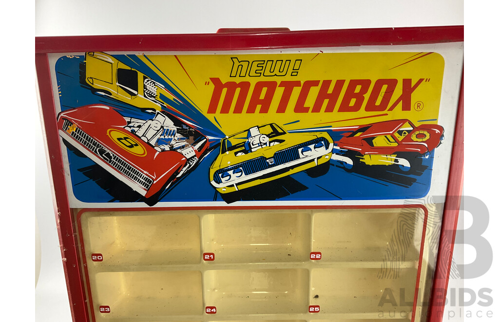 Rare 1970's Lesney Matchbox Shop Display Case on Rotating Base