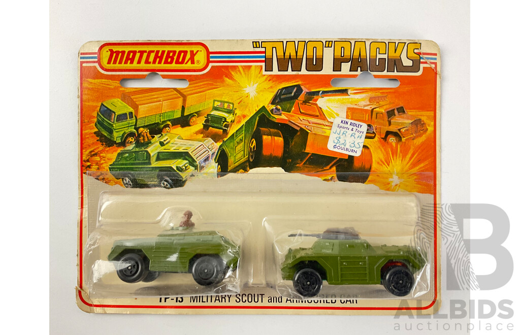 1970’s Matchbox Two Packs TP-13 Military Scout and Armoured Car in Original Packaging