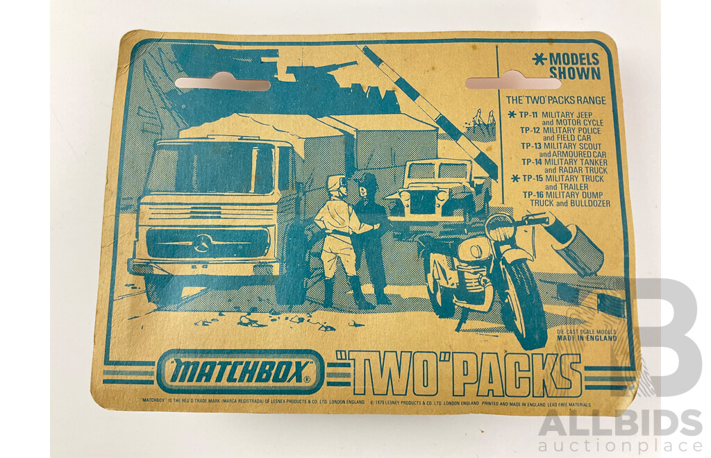 1970’s Matchbox Two Packs TP-13 Military Scout and Armoured Car in Original Packaging