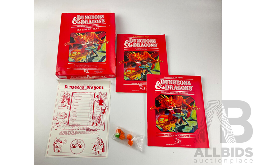 1980’s Boxed TSR Dungeons & Dragons Fantasy Role Playing Game, Australian Edition