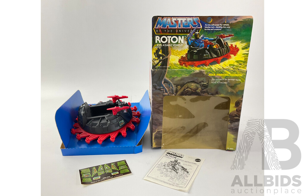 Vintage Mattel Masters of the Universe Roton Evil Assult Vehicle with Original Box, Instructions and Stickers