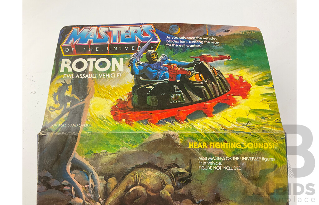 Vintage Mattel Masters of the Universe Roton Evil Assult Vehicle with Original Box, Instructions and Stickers