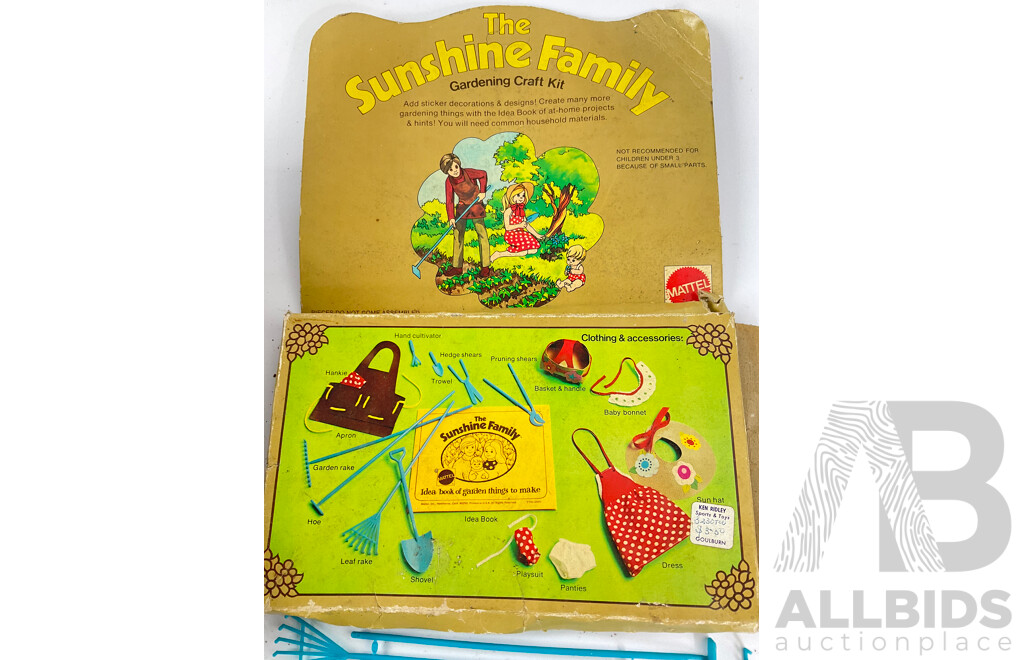 Vintage Mattel Sunshine Family Home and Garden Craft Set in Original Weathered Boxes