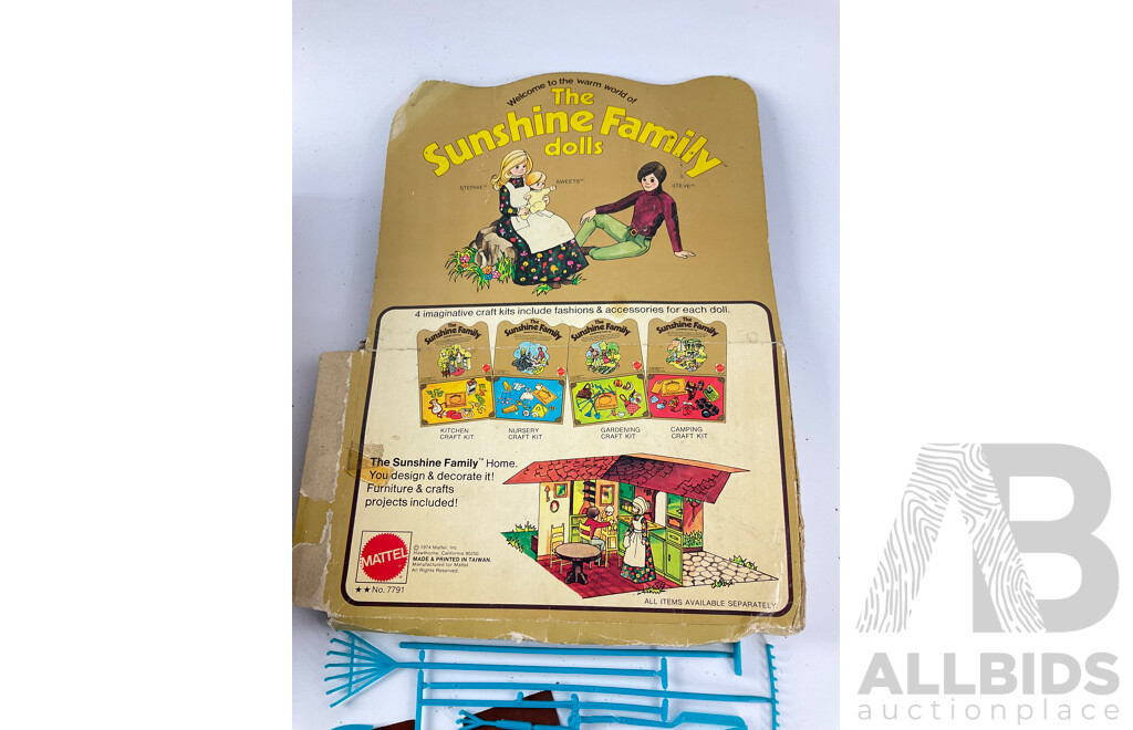 Vintage Mattel Sunshine Family Home and Garden Craft Set in Original Weathered Boxes