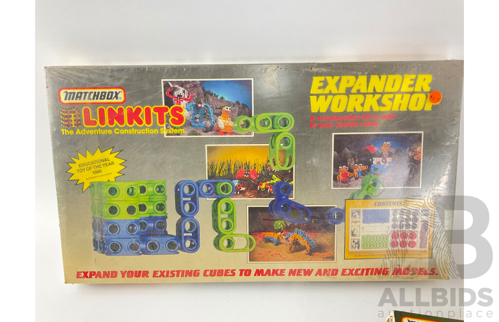 1984 Matchbox Linkits Space Walker, Robot and Expander Workshop in Original Packaging