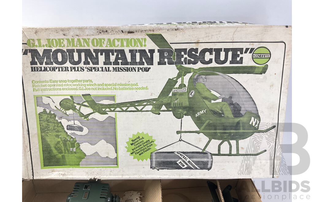 Vintage Kenbrite GI Joe Mountain Rescue Helicopter and Special Mission Pod in Original Box