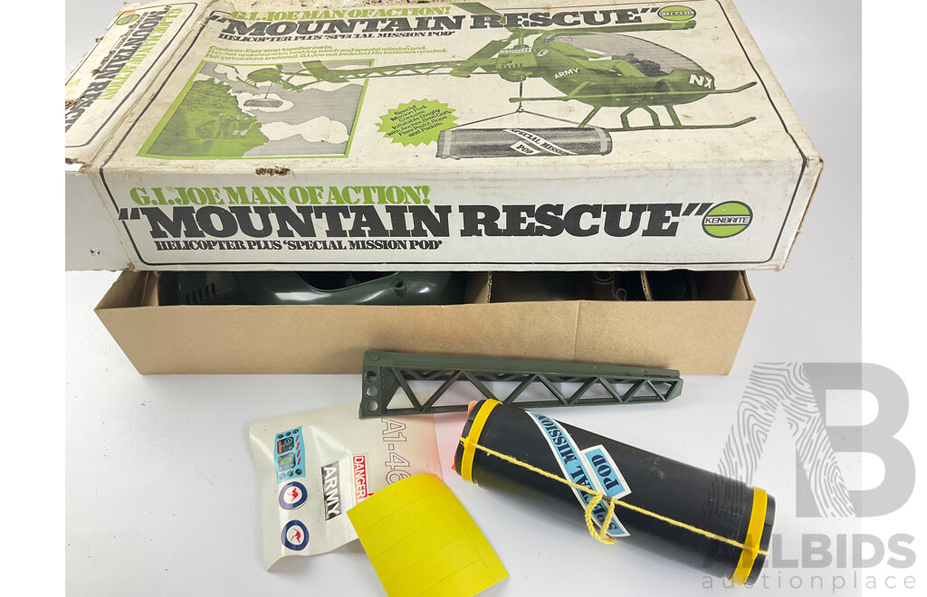 Vintage Kenbrite GI Joe Mountain Rescue Helicopter and Special Mission Pod in Original Box