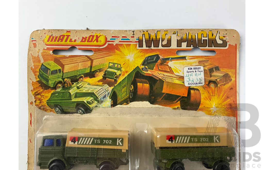 1970’s Matchbox Two Packs TP-15 Military Truck and Trailer in Original Packaging