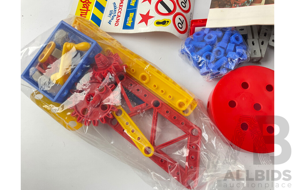 Vintage Plastic Meccano Conversion Set in Original Box and Collection of Fisher Technik with Electric Motor