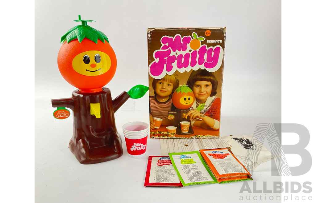 1980 Berwick Toy Co Mr Fruity with Original Box and Contents