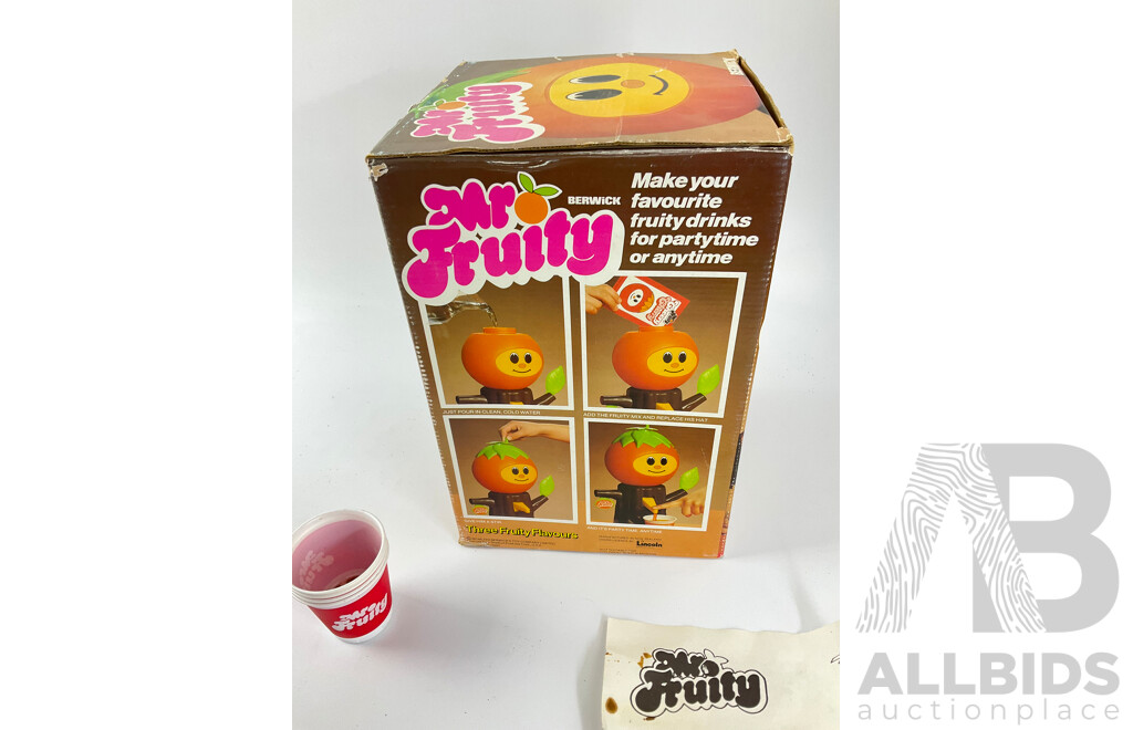 1980 Berwick Toy Co Mr Fruity with Original Box and Contents