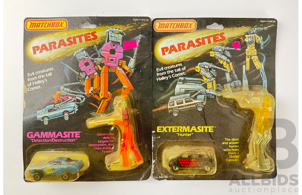 1980's Matchbox Parasites Including Extermaste Hunter and Gammasite Detection/Destruction in Original Packaging