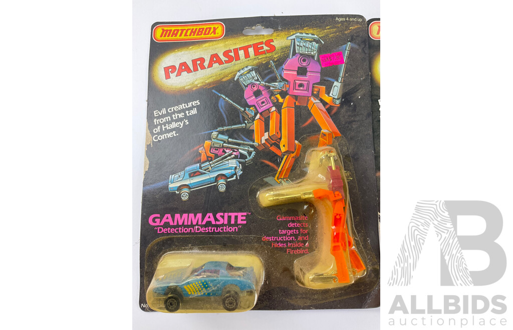 1980's Matchbox Parasites Including Extermaste Hunter and Gammasite Detection/Destruction in Original Packaging