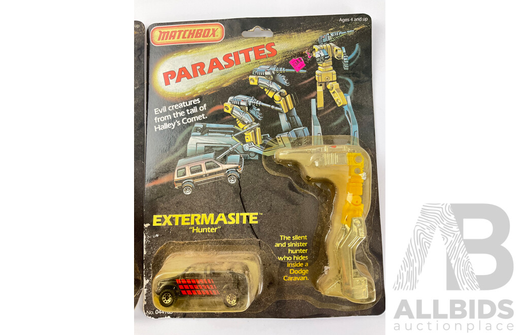 1980's Matchbox Parasites Including Extermaste Hunter and Gammasite Detection/Destruction in Original Packaging