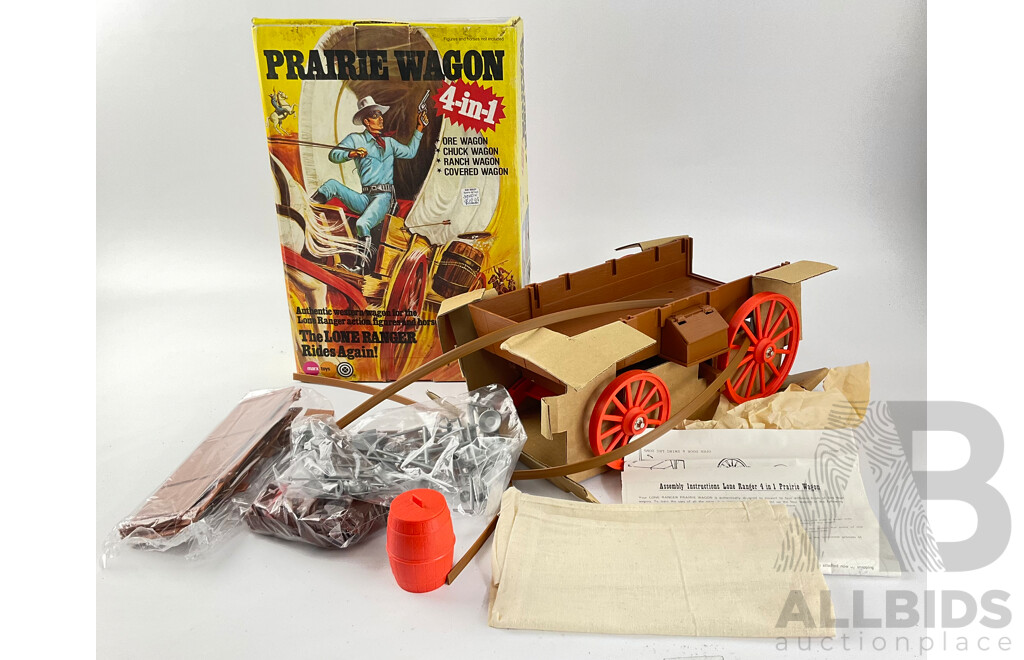 Vintage Marx Toys ‘The Lone Ranger Rides Again' 4 in 1 Prairie Wagon with Original Box