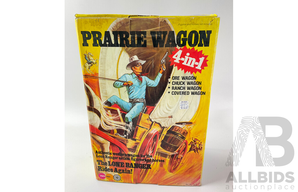 Vintage Marx Toys ‘The Lone Ranger Rides Again' 4 in 1 Prairie Wagon with Original Box