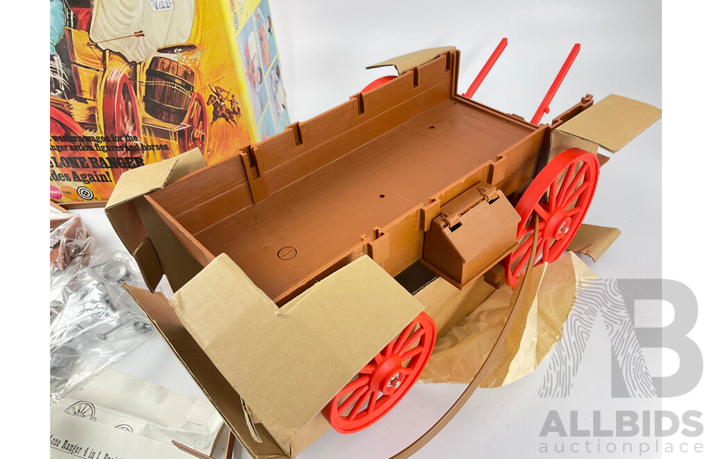 Vintage Marx Toys ‘The Lone Ranger Rides Again' 4 in 1 Prairie Wagon with Original Box