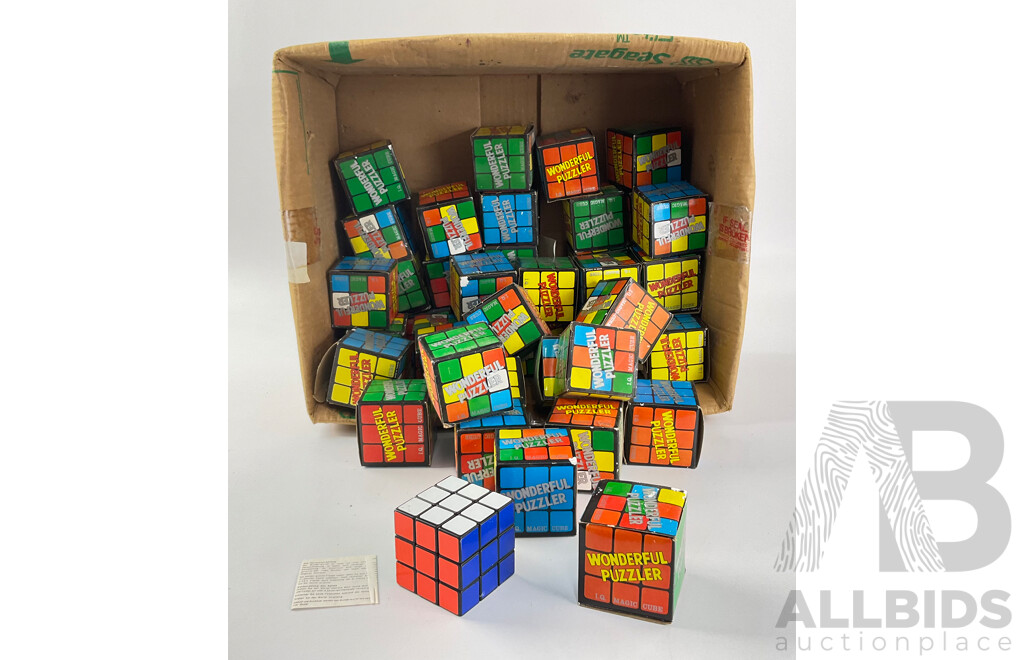 Collection of Rubik's Cube Style 'Wonderful Puzzler' I.Q Magic Cubes