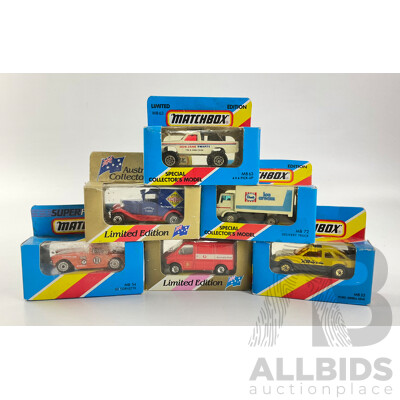 Collection of 1980's Matchbox Vehicles Including Limited Edition and Australian Collectors, Bob Jane T Marts 4X4 Pickup, Streets Ice Cream Delivery Truck and More