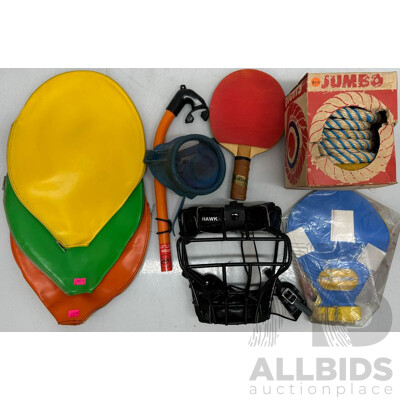 Table Tennis Rackets, Snokle, Face, Shield, Pencil Cases, Quoits, Pool Cue & Surf Paddles