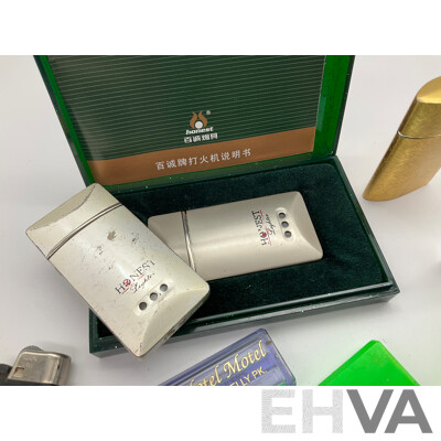 Vintage Lighters Including Honest, Byron, Globe Lighter and More