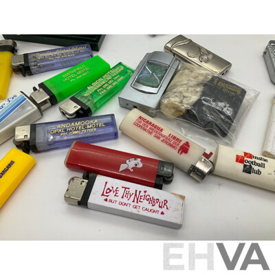 Vintage Lighters Including Honest, Byron, Globe Lighter and More