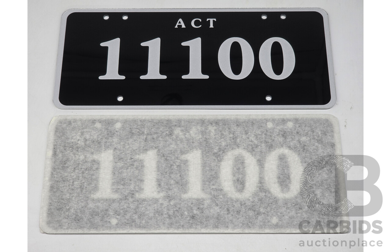 ACT 5-Digit Numerical Number Plate - 11100