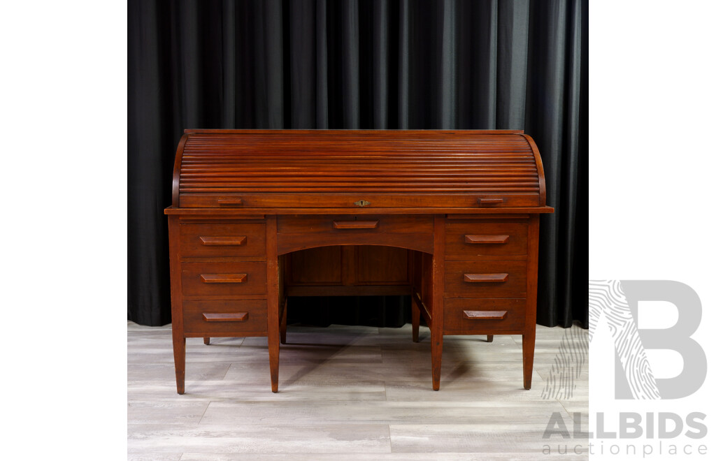 Australian Blackwood Rolltop Clerks Desk