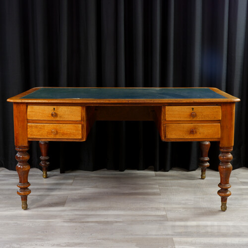 Italian Cedar Leather Top Clerks Desk