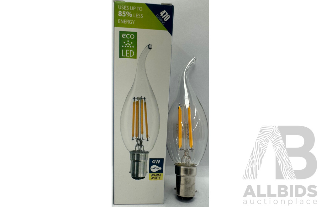 LV Luce LED 4W Filament C35T Pull Tail Flame Tip Warm White Bulbs - Lot of 10