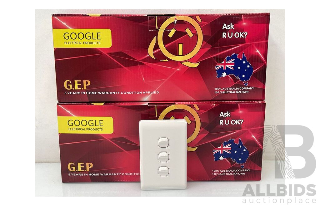 Google Electrical Products 3 Gang  Switch - 100 Pieces - Brand New