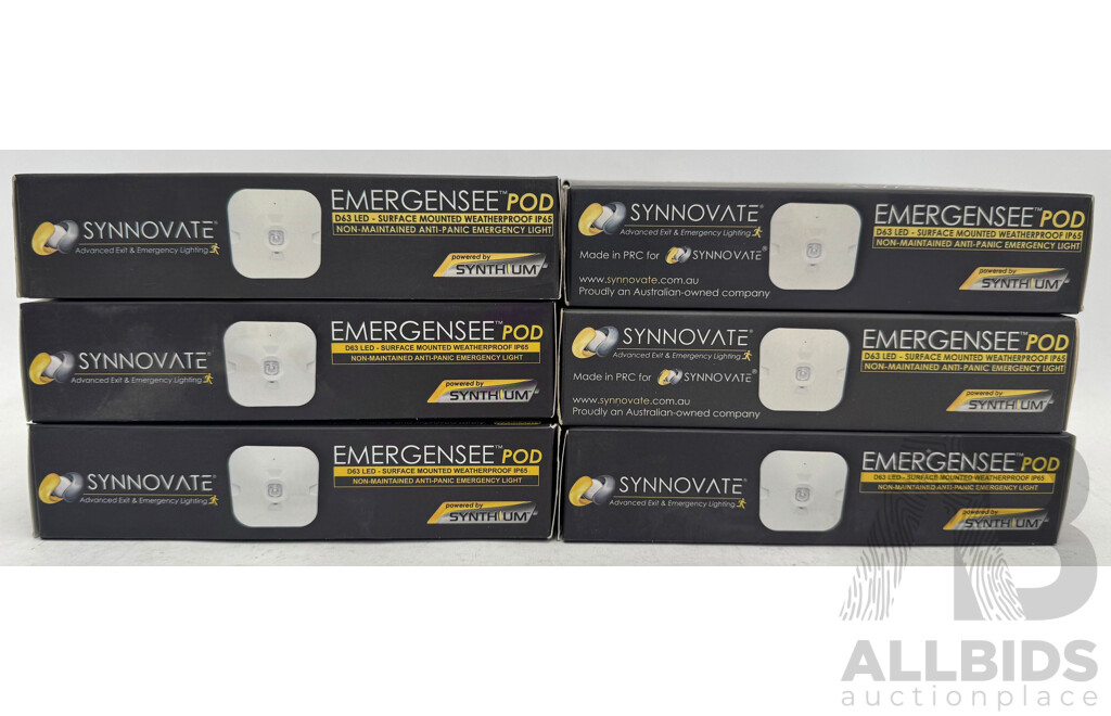 D63 LED Surface Mounted Emergency Light - Lot of 6