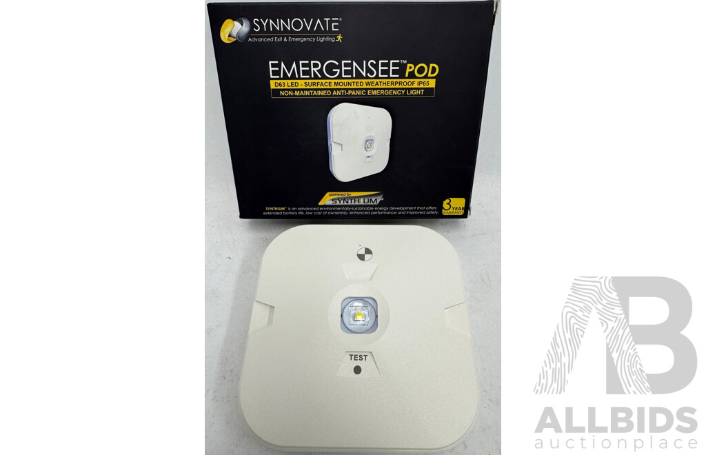 D63 LED Surface Mounted Emergency Light - Lot of 5