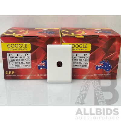 Google Electrical Products Single Gang Grid and Plate  - Lot of 40 - Brand New